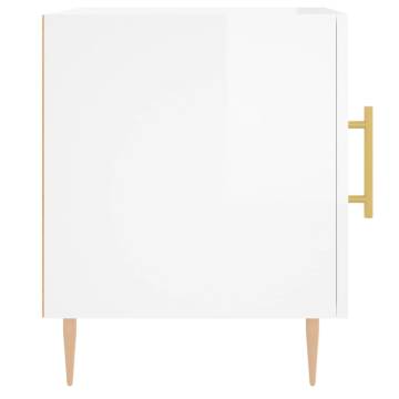 Stylish Bedside Cabinets - High Gloss White - 2 pcs - 40x40x50 cm