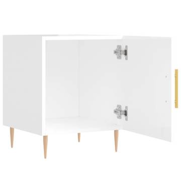 Stylish Bedside Cabinets - High Gloss White - 2 pcs - 40x40x50 cm