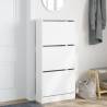 Shoe Cabinet White 60x21x125.5 cm - Engineered Wood Storage