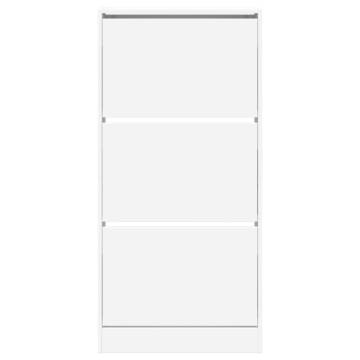 Shoe Cabinet White 60x21x125.5 cm - Engineered Wood Storage