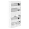 Shoe Cabinet White 60x21x125.5 cm - Engineered Wood Storage