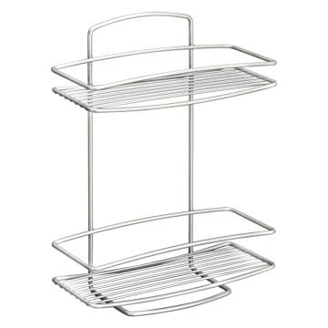 Metaltex 2-Tier Douche Rack Onda Silver - Organise Your Toiletries