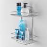 Metaltex 2-Tier Douche Rack Onda Silver - Organise Your Toiletries