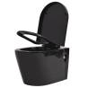 Stylish Black Wall Hung Toilet - Ceramic Design - Hipomarket