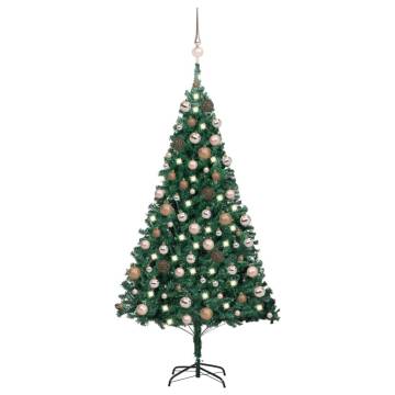 Pre-lit 180cm Artificial Christmas Tree with Ball Set - Green