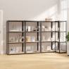 4-Layer Shelves Set - Anthracite Steel & Engineered Wood