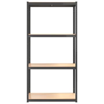 4-Layer Shelves Set - Anthracite Steel & Engineered Wood