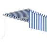 Manual Retractable Awning 5x3m Blue & White - HipoMarket