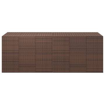 Garden Cushion Box PE Rattan 291x100.5 cm - Brown Storage Solution