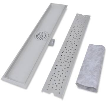 Elegant Linear Shower Drain Set - Stainless Steel 730x140 mm