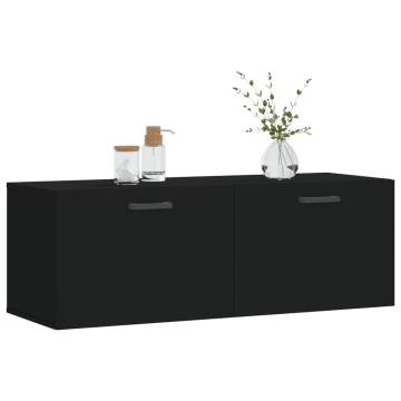 Black Wall Cabinet 100x36.5x35 cm | Stylish Storage Solution