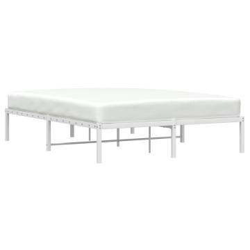 Elegant White Metal Bed Frame 140x190 cm - Hipomarket