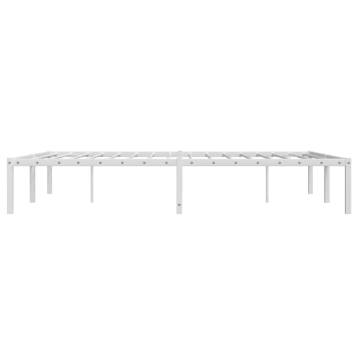 Elegant White Metal Bed Frame 140x190 cm - Hipomarket