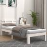 White Solid Wood Bed Frame 75x190 cm - Modern Design