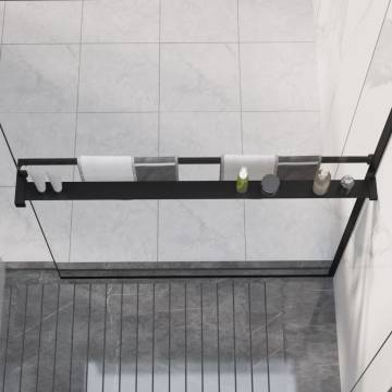 Shower Shelf for Walk-in Shower Wall - Black Aluminium 100cm