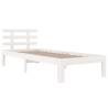 White Solid Wood Bed Frame 75x190 cm - Modern Design