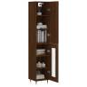 Elegant Highboard Brown Oak | 34.5x34x180 cm Engineered Wood