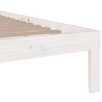 White Solid Wood Bed Frame 75x190 cm - Modern Design