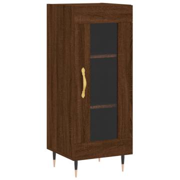 Elegant Highboard Brown Oak | 34.5x34x180 cm Engineered Wood