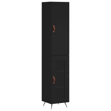 Stylish Highboard in Black - 34.5x34x180 cm | HipoMarket