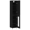 Stylish Highboard in Black - 34.5x34x180 cm | HipoMarket