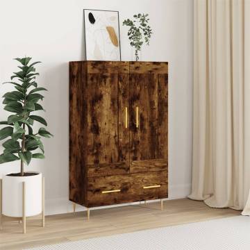 Elegant Highboard in Smoked Oak | Durable Engineered Wood