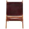 Folding Relaxing Chair - Dark Brown Real Leather Comfort