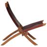 Folding Relaxing Chair - Dark Brown Real Leather Comfort