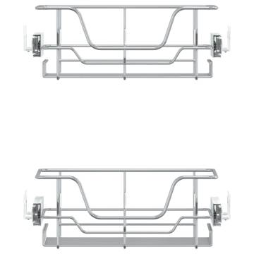 Pull-Out Wire Baskets 2 pcs - Silver 45 cm | HipoMarket