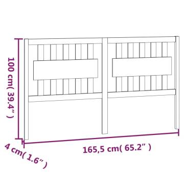 Bed Headboard 165.5x4x100 cm Solid Pine - Hipomarket