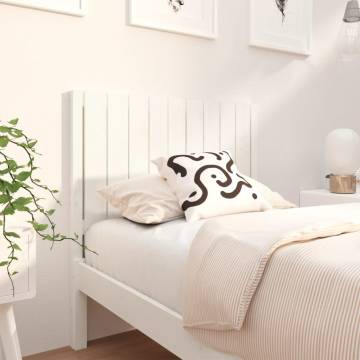 Stylish White Bed Headboard - Solid Pine Wood 95.5x4x100 cm