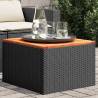 Garden Table Black 55x55x37 cm Poly Rattan and Acacia Wood Colour black Quantity in Package 1 Material wood 