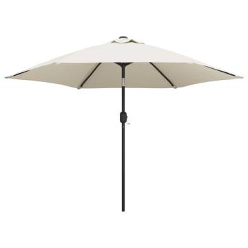 3m Sand White Parasol with Steel Pole | UV Protection