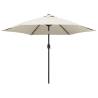 3m Sand White Parasol with Steel Pole | UV Protection