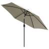 3m Sand White Parasol with Steel Pole | UV Protection