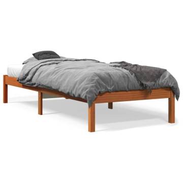 Wax Brown Bed Frame 75x190 cm Small Single Solid Pine Wood