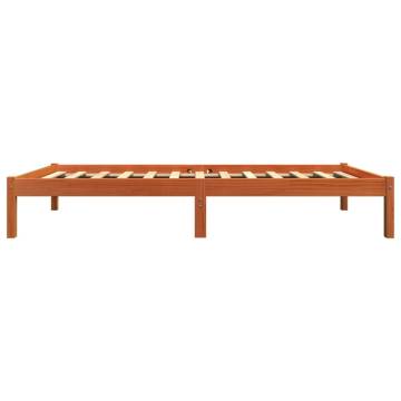 Wax Brown Bed Frame 75x190 cm Small Single Solid Pine Wood