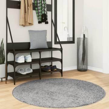 Shaggy Rug PAMPLONA High Pile Grey Ø 120 cm - Soft & Modern