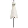 3m Sand White Parasol with Steel Pole | UV Protection