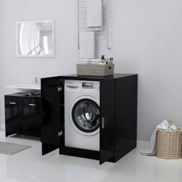 Black Washing Machine Cabinet - 71x71.5x91.5 cm | HipoMarket