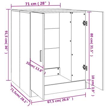 Black Washing Machine Cabinet - 71x71.5x91.5 cm | HipoMarket