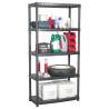 Storage Shelf 5-Tier Black 91.5x45.7x185 cm Plastic Size 91.5 x 45.7 x 185 cm Quantity in Package 1 Amount 