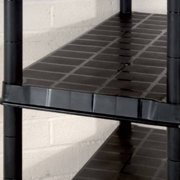 5-Tier Black Storage Shelf - Versatile Plastic Rack | HipoMarket