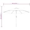 3m Sand White Parasol with Steel Pole | UV Protection