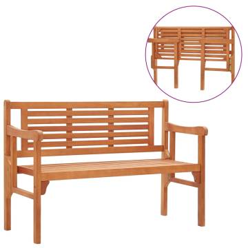 Foldable Garden Bench 120 cm - Durable Eucalyptus Wood