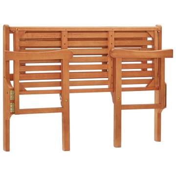 Foldable Garden Bench 120 cm - Durable Eucalyptus Wood