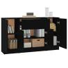 Stylish 3-Piece Black Engineered Wood Sideboards