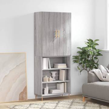 Stylish Highboard Grey Sonoma | Durable Engineered Wood