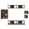 8 Piece TV Cabinet Set - Brown Oak Engineered Wood | HipoMarket