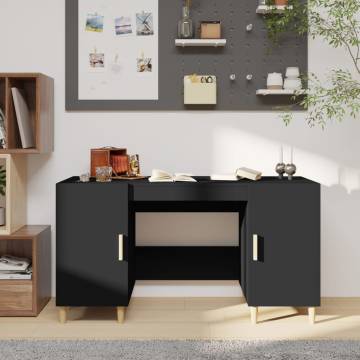 Stylish Black Engineered Wood Desk - 140x50x75 cm | Hipomarket